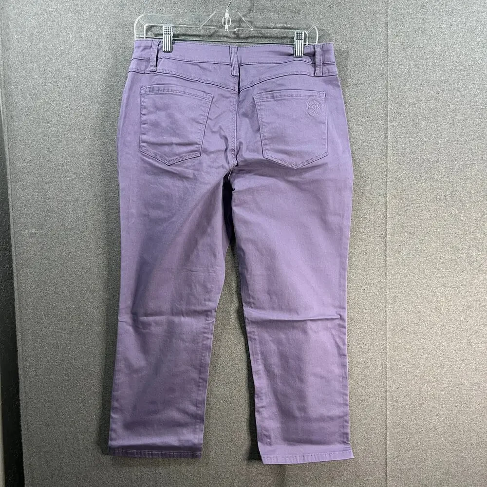 Laurie Felt Wave Denim 5-Pocket Crop Straight Jeans Dusty Lilac, Petite 14